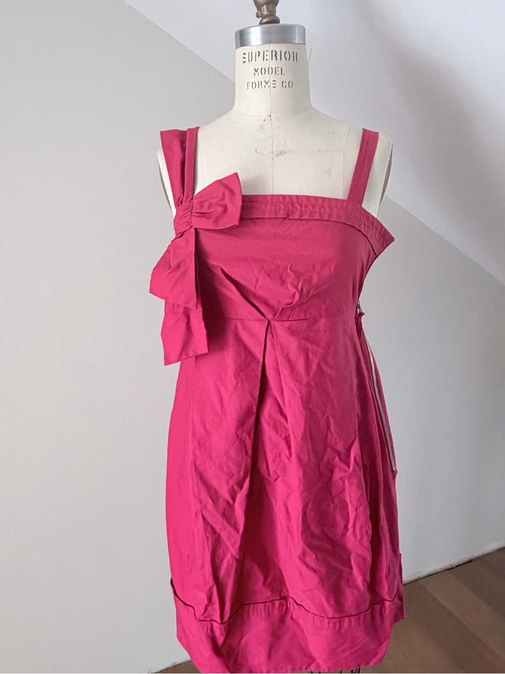 Marc by Marc Jacobs Red Strap Dress with Bow Detail